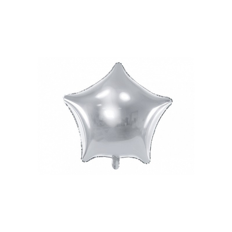 Balon Srebrny Gwiazda / 50 cm