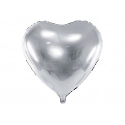 Balon Srebrny Serce / 61 cm