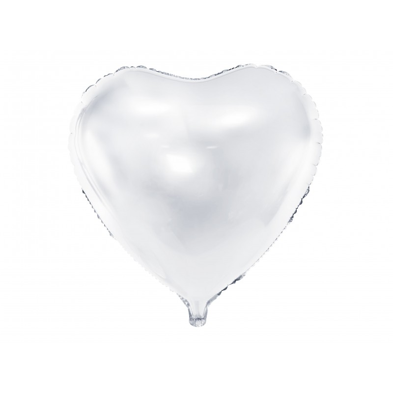 Balon Biały Serce / 46 cm