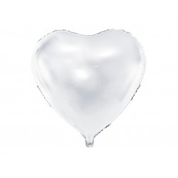 Balon Biały Serce / 61 cm