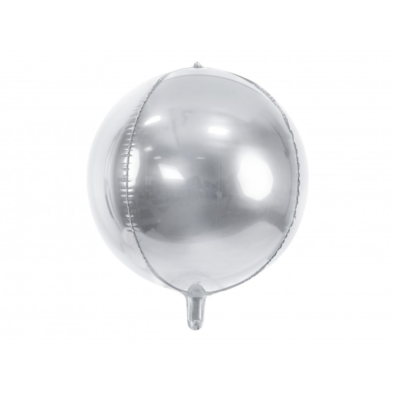 Balon Srebrny Kula 3D / 43 cm