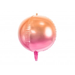 Balon Ombre Różowo-Pomarańczowy Kula 3D / 36 cm