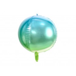 Balon Ombre Niebiesko-Zielony Kula 3D / 36 cm