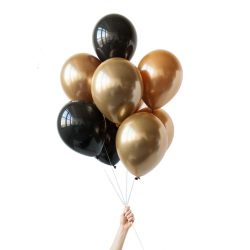 Bukiet balonów Black & Gold / 10 szt.