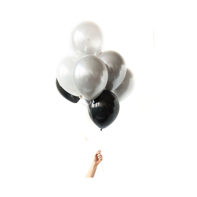 Bukiet balonów Black & Silver / 10 szt.