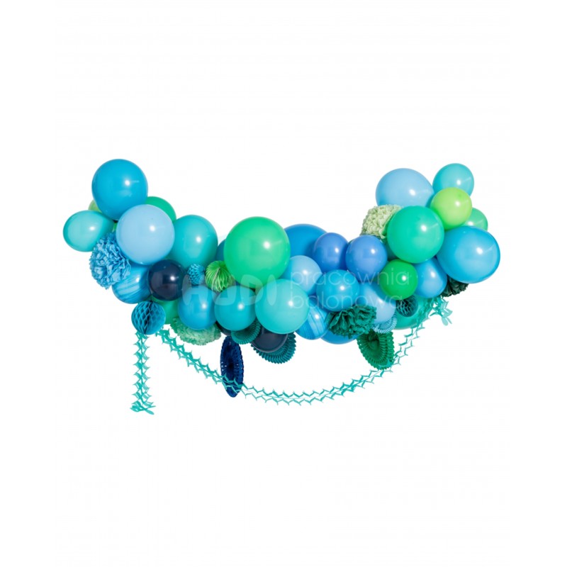 Organiczna girlanda balonowa BLUE OMBRE / duża 2
