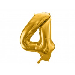 Balon Cyfra 4 złota / 90 cm